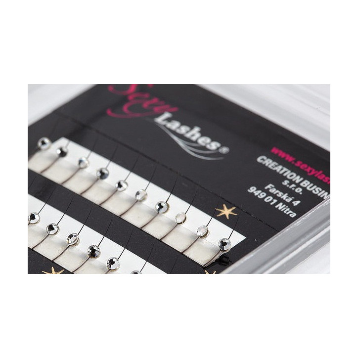 3D Swarovski mihalnice po jednom STRIEBORNÉ- hrúbka 0,15 ( natočenie "J" )