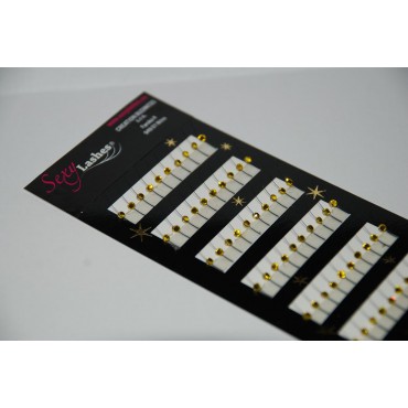 3D Swarovski mihalnice po jednom ZLATÉ- hrúbka 0,15 ( natočenie "J" )