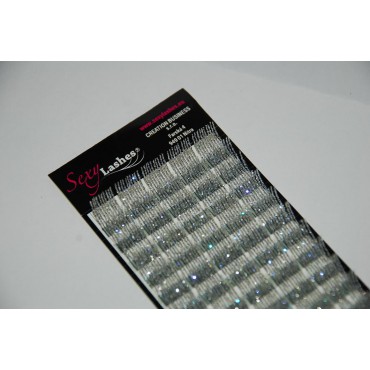 3D trblietavé mihalnice STRIEBORNÉ- hrúbka 0,15 mm ( natočenie J )