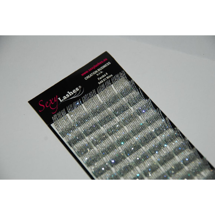 3D trblietavé mihalnice STRIEBORNÉ- hrúbka 0,15 mm ( natočenie J )