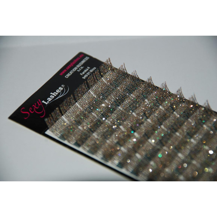 3D trblietavé mihalnice ZLATÉ- hrúbka 0,15 mm ( natočenie J )