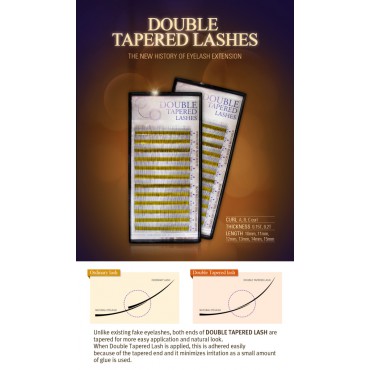 DOUBLE zúžené mihalnice na oboch koncoch-tvar J, hrúbka 0,20 Super, zásobník