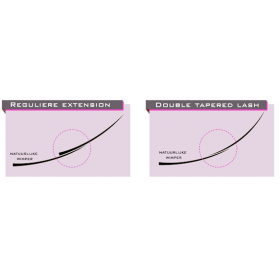 DOUBLE zúžené mihalnice na oboch koncoch-tvar J, hrúbka 0,20 Super, zásobník