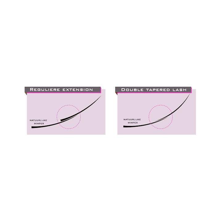 DOUBLE zúžené mihalnice na oboch koncoch-tvar J, hrúbka 0,20 Super, zásobník