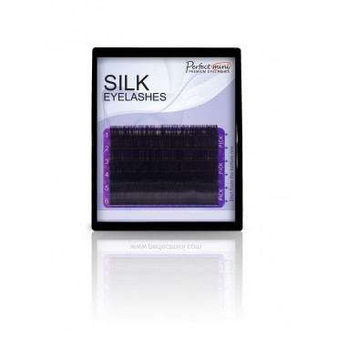 Silk hodvábne 3D mihalnice v mini zásobníku- natočenie J - Mix dĺžok 8-13mm