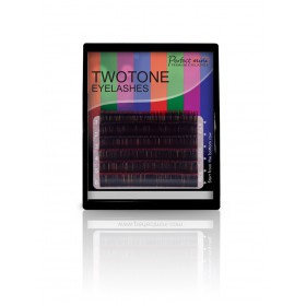 TWO TONE dvojfarebné 3D mihalnice, natočenie C 0,20, Mix 10, 12, 14 mm