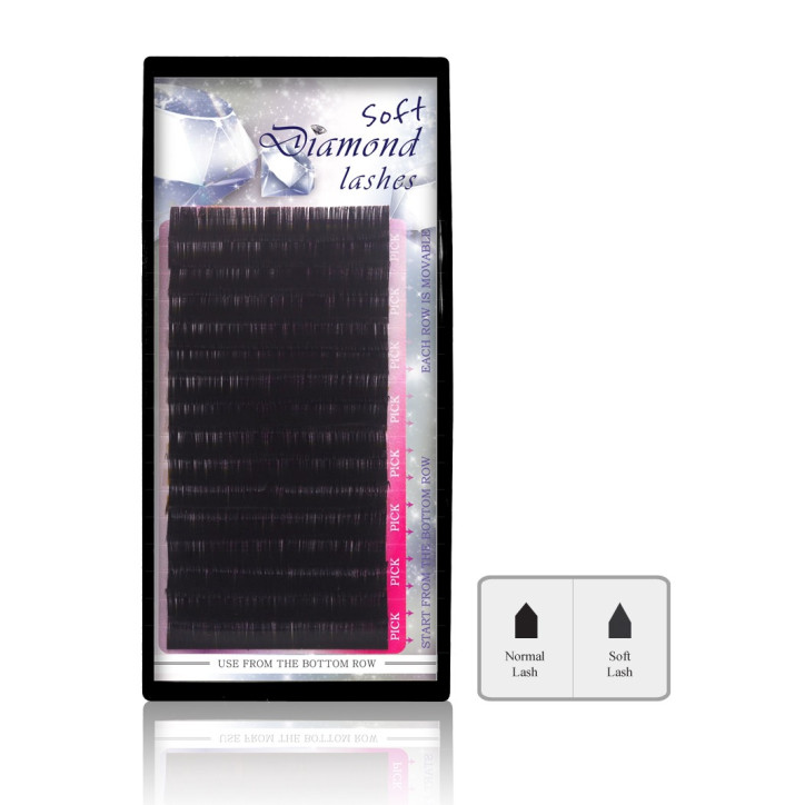 4D-6D Hodvábne mihalnice, tvar C 0,07 mm