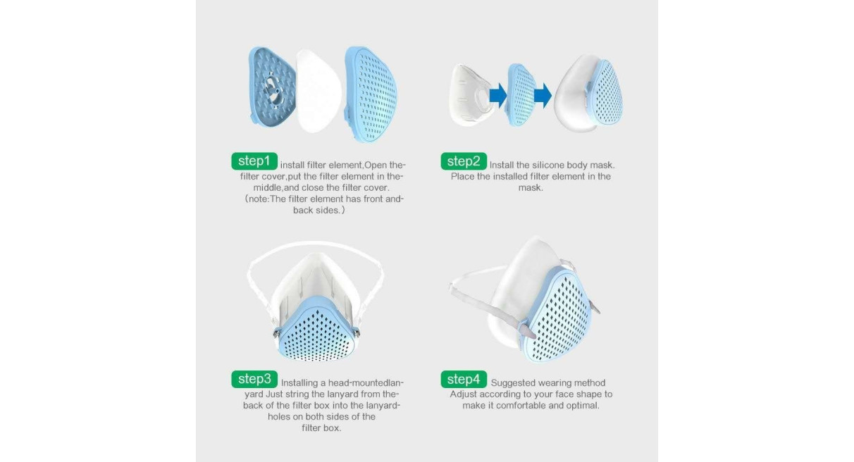 Silikónová dýchacia maska s výmenným fitrom